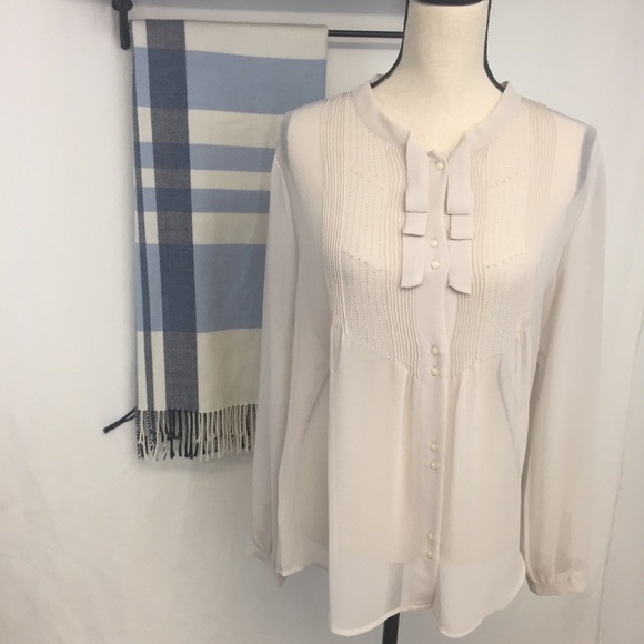 GAP Ivory Sheer Blouse, Size 8 - Picture 1 of 10